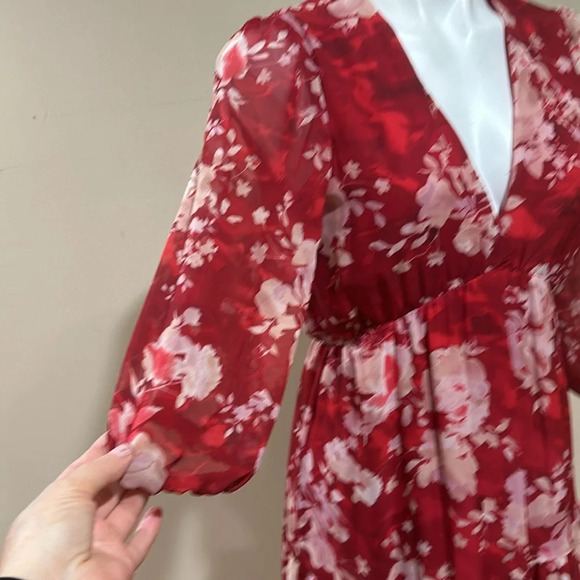 Melonie T 3/4 Sleeve Floral Maxi Dress - Picture 4 of 11